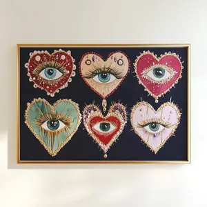 Psychedelic Heart Eye Art Print: Gothic Jewel-Toned Decor 9