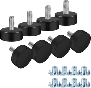 M6 Thread Adjustable Furniture Leveling Feet, 8PCS Non-Slip Screw-In Levelers, Furniture Glide Leveling Feet for Tables, Chairs, Stools, and Furniture Legs