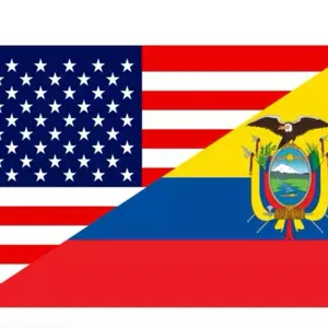 Ecuador/United States Friendship Flag 3x5 Feet - Vivid Colors - Fade Resistant - Two Metal Grommets Banners