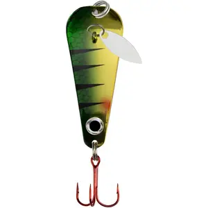 Ice Fishing Thumper Spoon, Stamped Brass Flutter Spoon Lure for Walleye, Crappie & More, 10 Colors, Available in 1/16 Oz, 1/8 Oz, 3/16 Oz, 1/4 Oz sizes