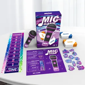 New Grab The Microphone,Karaoke Style Game with Foam Microphone, 130 Word Cards, Game Board, Player Tokens & Easy-to-Follow Instructions, Family Fun Game