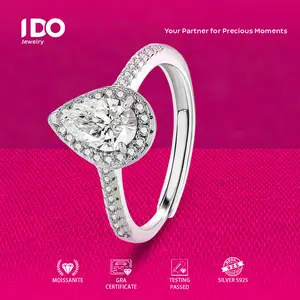 [Live Sale] R230 Platinum Moissanite 1Ct Princess Round Ring I DO Jewelry Women Accessories Elegant Beautiful Luxury Adjustable Beautiful and Luxurious No Fade No Rust with 1 Year Guarantee Passed Diamond Selector