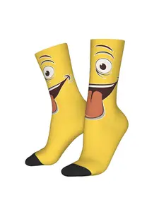 Goofy Ahh Sarcatic Joyful Face Happy Face Surprised Face Socks Breathable Polyester Blend Comfort Fit Casual Sporty