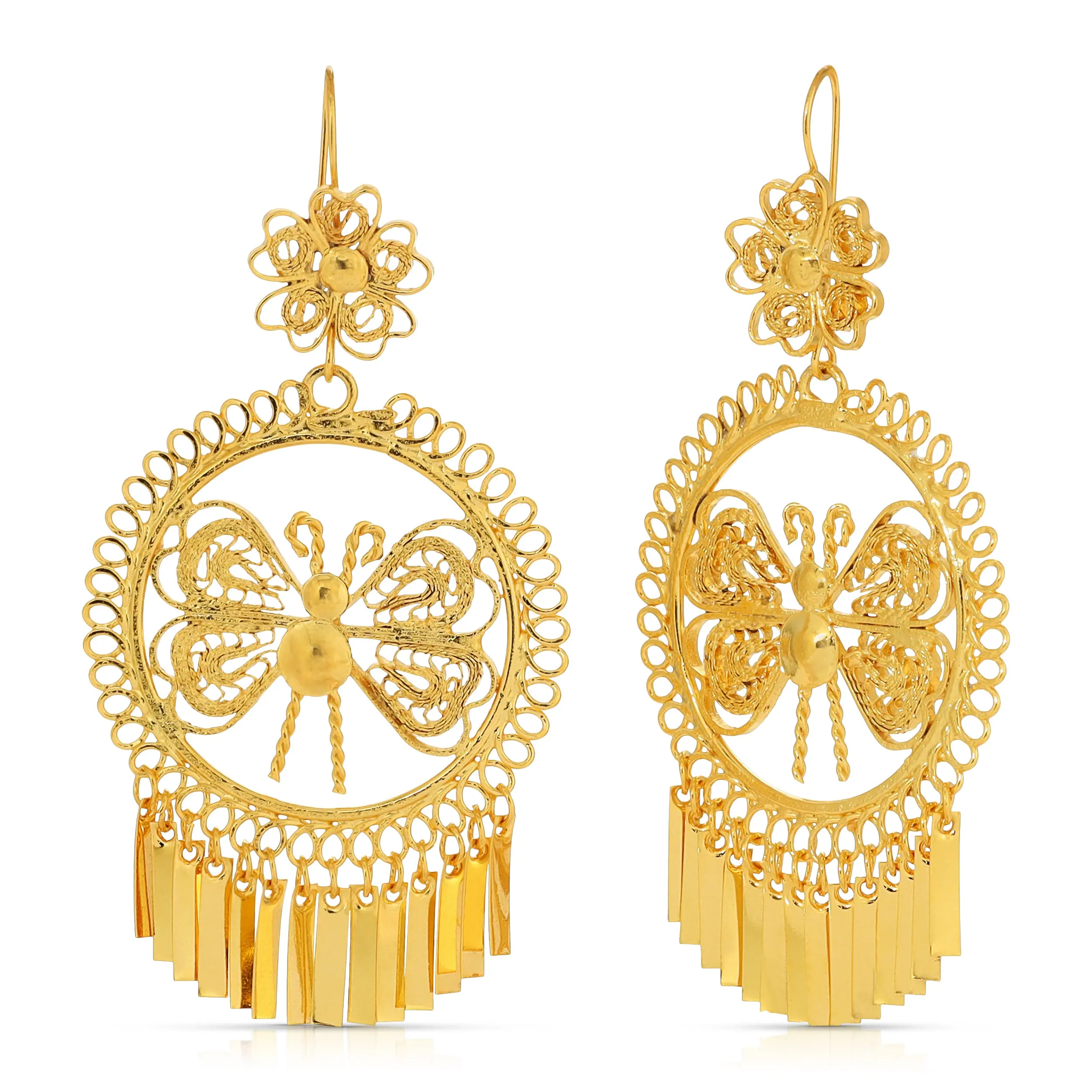 Folklorico Dance Filigree Earrings, Butterflly