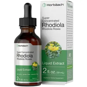 Horbäach Rhodiola Rosea Supplement Tincture | 2 fl oz | Alcohol Free Extract | Super Concentrated Root Liquid | Vegetarian, Non-GMO, Gluten Free