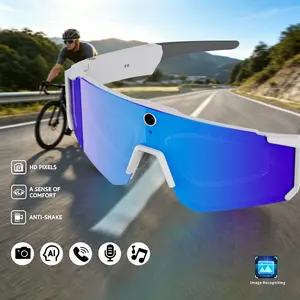 Multi functional AI Intelligent Glasses, 8MP Camera Anti-Shake Dual Stabilization (Physical + EIS ),Hands-free 1200P Video Recording, Bluetooth Call ,Music Control AI Translation 260Mah Battery IP64 Waterproof AI Sports Glasses