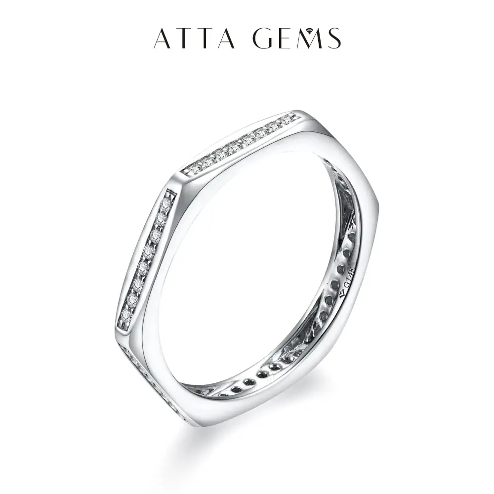 Nut Shape Synthetic Moissanite Ring D Color VVS1 for Women Engegament Wedding Band Fine Jewelry R085