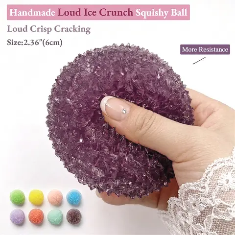 NNC4 Handcrafted Crystal Slushy Ball Squishy Toy — No‑Rebound Soft Squishy Stress Balls Grippie Set, Fidget Sensory Stress Relief for Relaxation, Anxiety & Therapy, ASMR Satisfying Gift Idea Party Favor Classroom Reward