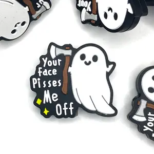 Your Face Pisses Me Off Silicone Focal Beads - Perfect for Beaded Items & Crafting DIY Supplies Funny Ghost Halloween Beading Making