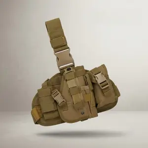 Tactical Drop Leg Holster, Universal Right-Hand Holster with Mag Pouch, Adjustable EDC Thigh Rig for Outdoor Activities & Training
