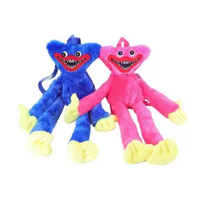 Poppy Playtime Huggy Wuggy Backpack Plush Toy, Soft Stuffed Animal Bag, Horror Game Themed Schoolbag Gift for Kids & Fans