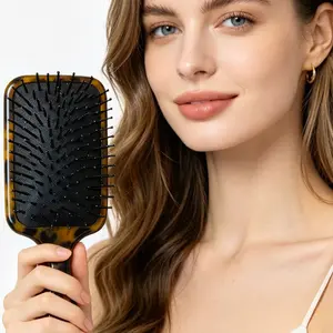 Medium Acetate Cushion Comb, Cross-Border Hair Styling Brush, Oval Acetate Board, Massage Curling Comb, Beauty Tool for Hair Care