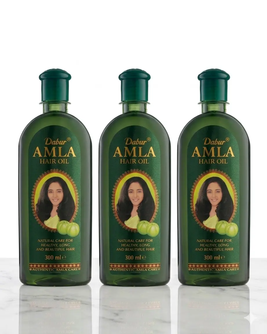 Dabur Amla Hair Oil 300ml (3 Pack) – Ayurvedic Indian Oil for Stronger, Moisturized & Frizz-Free Hair | Men & Women