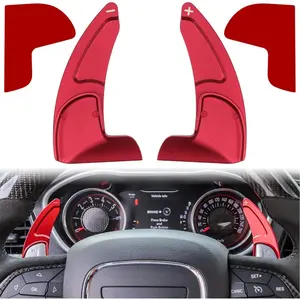 Steering Wheel Shift Paddle Extended Shifter Trim Cover For Dodge Challenger, Charger, Durango RT & Scat Pack 2015-2024, For Jeep Grand Cherokee 2014 - 2020 Interior Decoration Accessory (Red, 2 PCS)