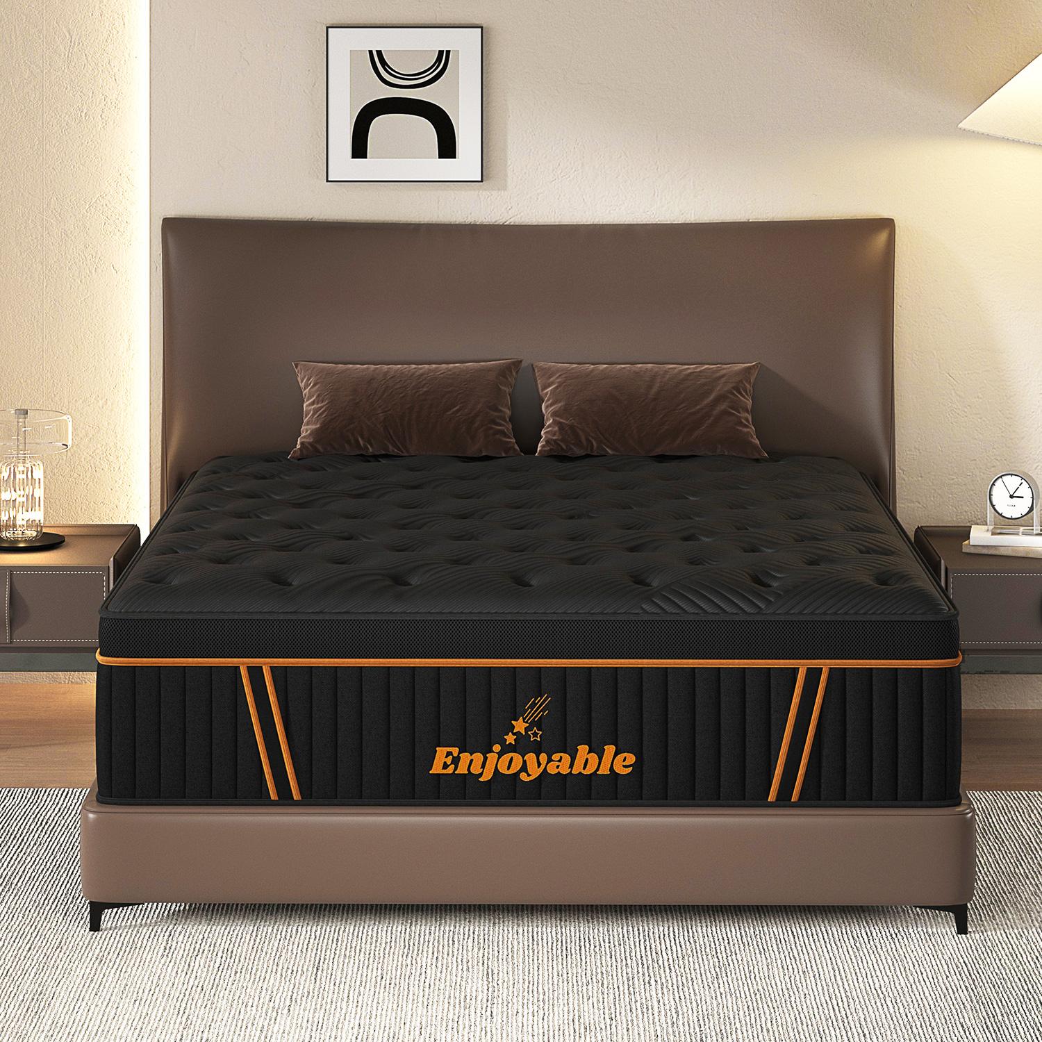 14" Twin Full Queen King Mattress,  Hybrid Mattress with Gel Memory Foam and Individually Pocket Innerspring Euro Top Mattresses Medium Firm for Motion Isolation, Edge Support, 100 Night Trial