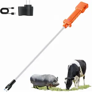 Cattle Prod, Livestock Prod with 2 LED Lights, Waterproof Animal Prod for Livestock Management and Farm Ranch Herding, Cattle Prod with Flexible Shaft for Cows, Hogs, Dogs, Goats
