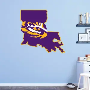 State of Louisiana - RealBig Collection - Official NCAA - LSU Tigers - Reusable Vinyl Wall Decals