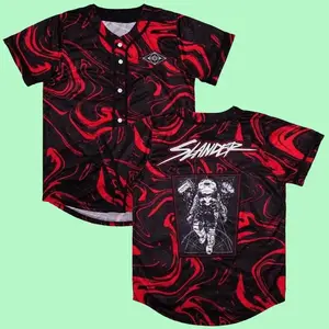 Slander Merch Spaceman Baseball Jersey Tops V-Neck Short Sleeve Shirts Women Men Streetwear, Cozy Fit, Perfect for Any Season – FASTSHIPPING