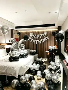 74pcs Happy Birthday Party Balloons for Surprise Scene Arrangement Ideal for Boyfriend Boy Girl Background Wall with Sense of Ceremony