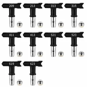 10PCS Airless Paint Sprayer Tips Set, Reversible Spray Tips 209-623 with Tip Guards & Seals, High Pressure, Multiple Sizes for Walls, Cabinets & Furniture Garden Hose Connectors Garden Water Hose