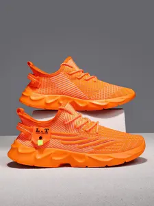 Men's Fashionable Lace Up Mesh Sneakers, Casual Breathable Comfortable Sports Running Shoes, Male All-match Round Toe Shoes for Daily Wear Sporty Running Shoes