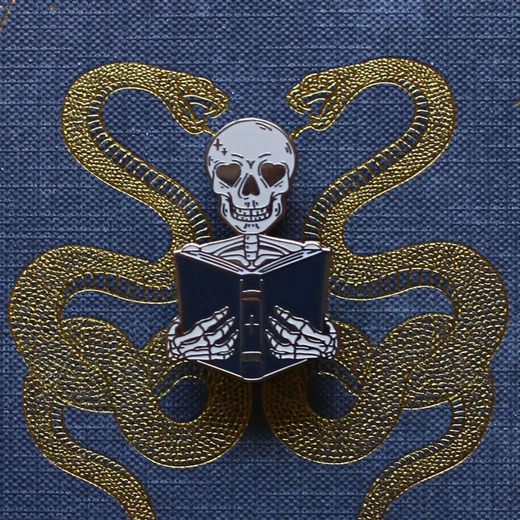 One More Chapter Skeleton Bookish Hard Enamel Pin - Perfect for Book Lovers