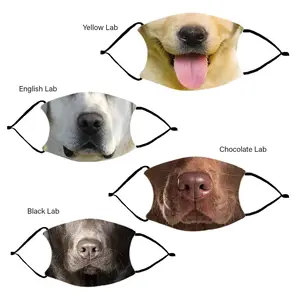 LABRADOR DOG FACE Fashion Design Printed Reusable Face Mask collection