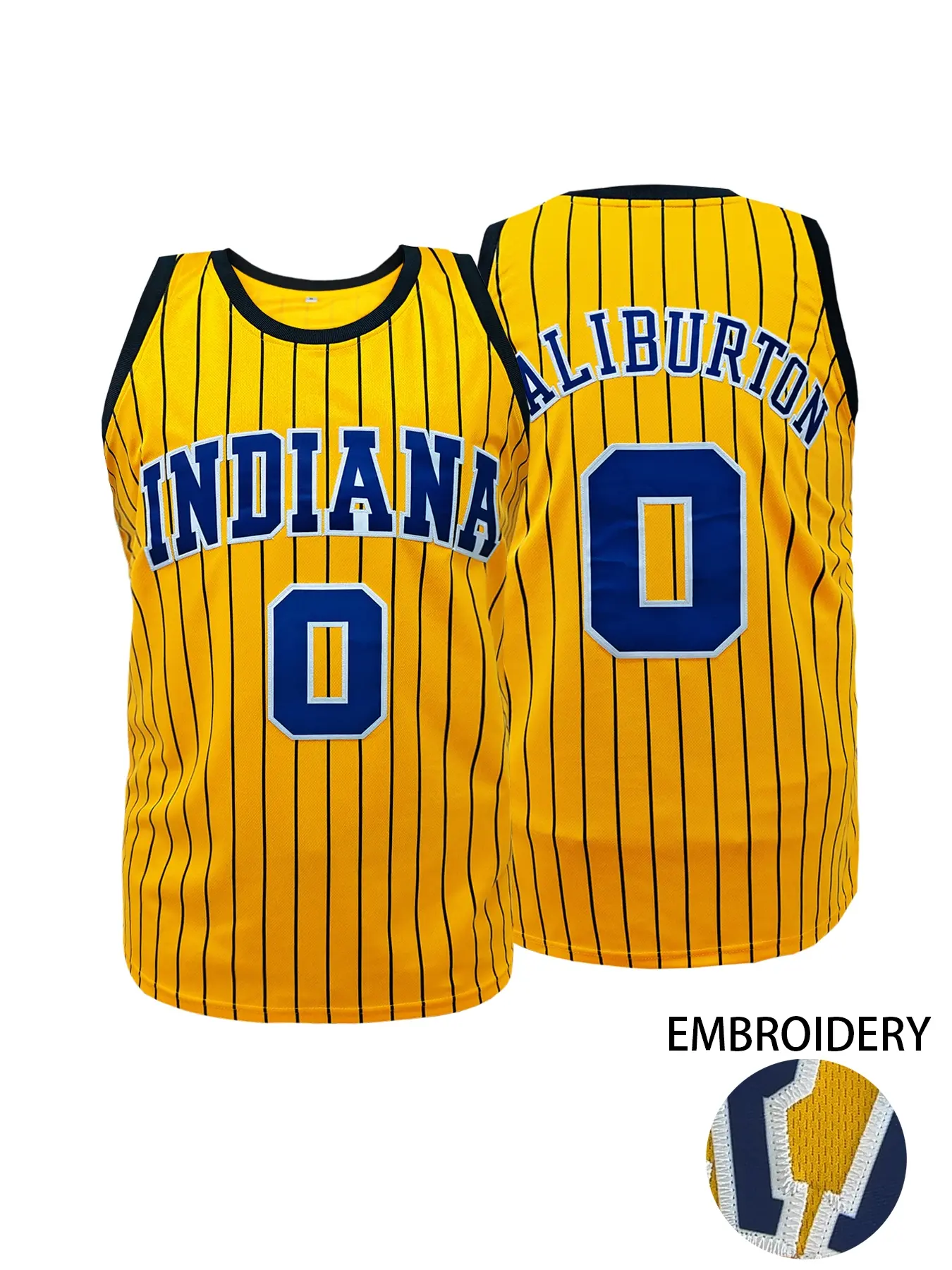 Men's "INDIANA" Embroidery Sportswear Basketball Jersey, Loose Basketball Vest, Sleeveless Jersey,Breathable Basketball Jersey for Sports Training, Basketball Clothing for All Seasons,Lightweight Jersey