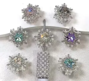 5PCS Alloy rhinestone beads,cute large rhinestone fancy high quality beads suitable for DIY jewelry, bracelets, necklaces, keychains, and phone chains