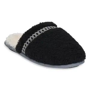 GaaHuu Indoor/Outdoor Memory Foam Trim Detail Scuff Slipper
