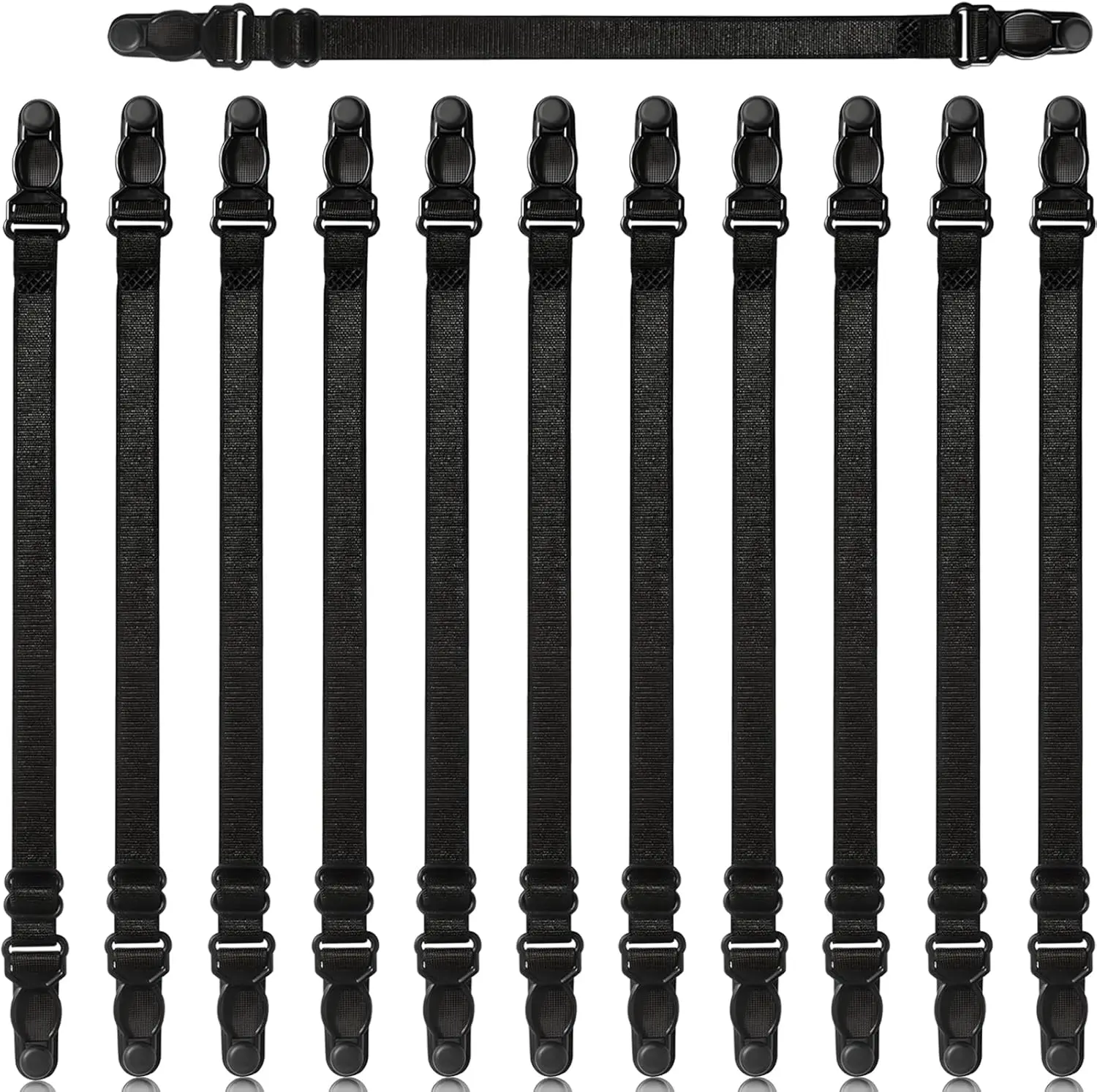Mask Ear Saver Straps Set of 12 – Adjustable Face Mask Extender Holders for Ears, Elastic Back-of-Head Mask Clips