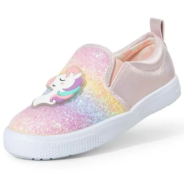 Dream Pairs Kids [Storybook Unicorn] Toddlers & Little Girls' Slip On Walking Sneakers