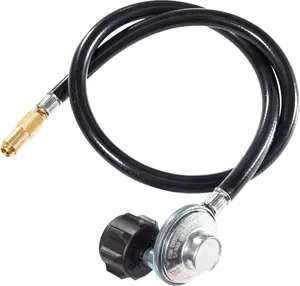 Weather Resistant & Corrosion Resistant Propane Adapter Hose & Regulator for 20 lb Tank, Gas Grill & Griddle - Extends Up To 3 Feet
