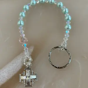 Single decade rosary keychain - perfect for carrying your faith anywhere you go