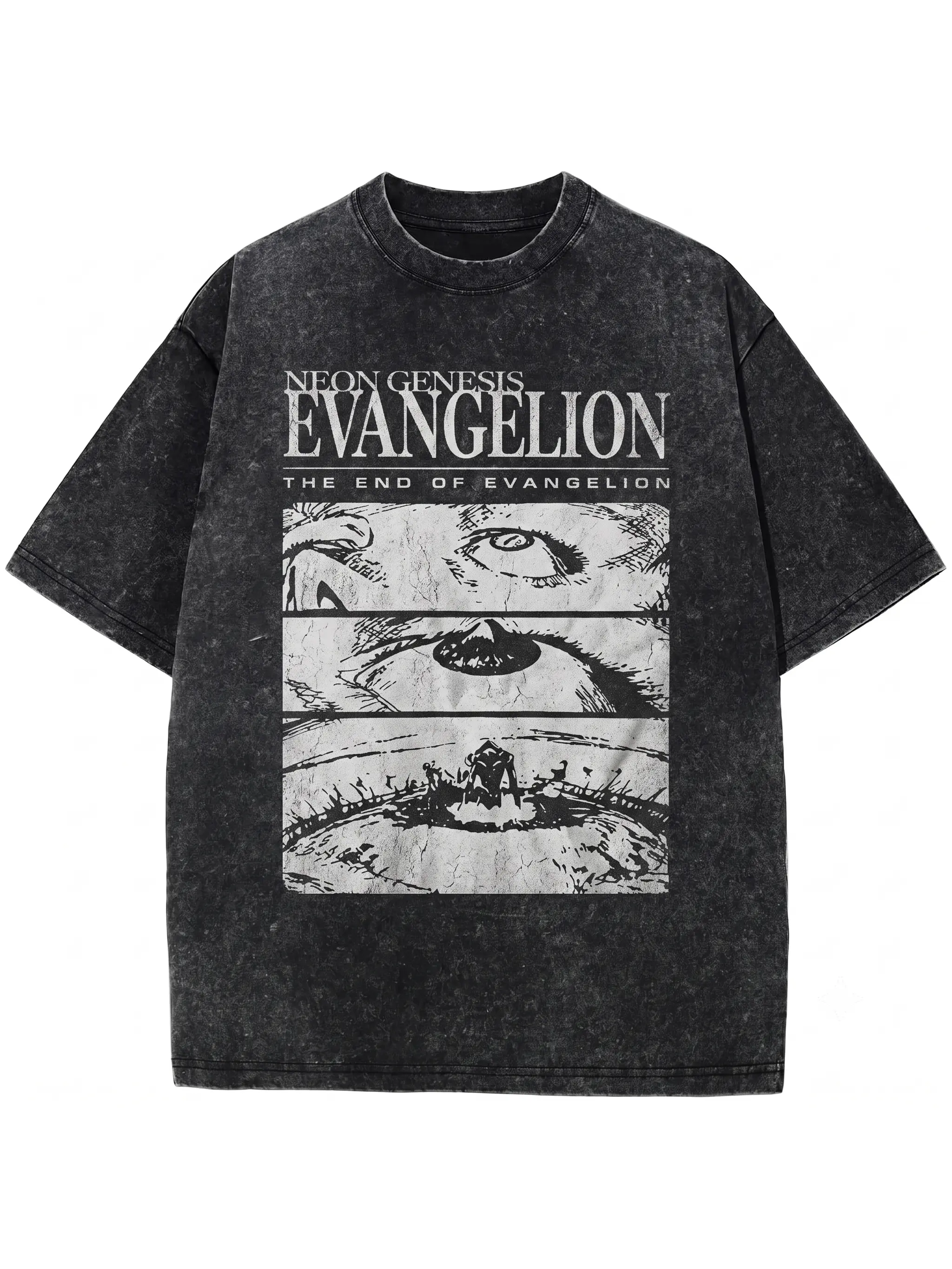 Men's 'The End of Evangelion' Graphic T-Shirt, Casual Shortsleeve Anime Top for Fans, Collectible Menswear, Tshirt, Iconic Artwork