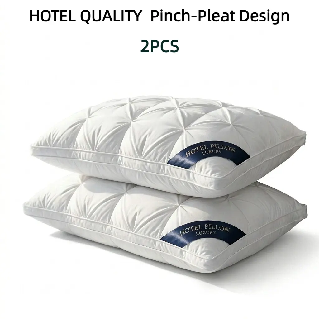 2pcs 19×29in Premium Hotel Hypoallergenic Neck Support Pillows - Non-Collapse Design, Cozy Bed Setup, 6–8" Loft Adjust, Neck Care, Posture Fix, Allergy Relief Standard Pillows for Multi-Position Sleepers