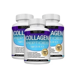 Toplux Multi Collagen Peptides Pills 1800 Mg Complex - Type I, I, Ill,V,X Premium Collagen Complex for Better Skin & HairStrong Joint,Hydrolyzed Protein, for Men Women,90Capsules