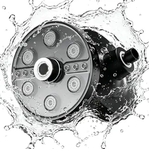 7-inch Circular Rain Shower Head, High-Flow Rain Shower Head with 360-Ddegree Adjustment and 5 Different Water Output Modes