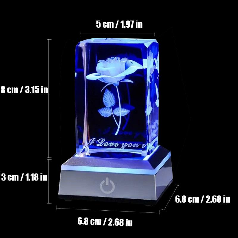 3D Rose Multicolor Crystal Gifts- I Love You ,Perfect Valentines Gift Ideas for Her My Girlfriend Wife Mom - Unique Anniversary Birthday Presents gifts boyfriend,gifts for boyfriend,valentines gift for bf,valentine's day decor