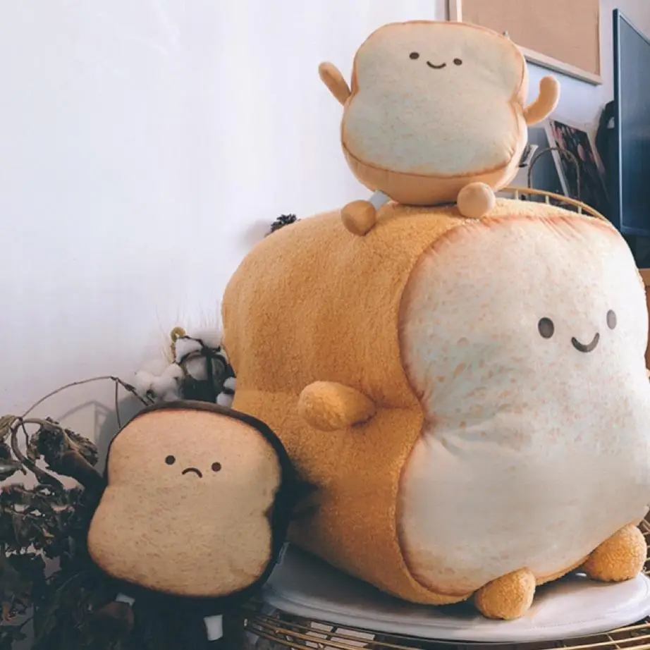 Toast Bread Design Throw Pillow, 1 Count Cute Toast Bread Sofa Pillow, Home Decor Pillow for Living Room Bedroom Bed Couch, Bedroom Accessories