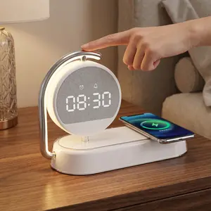 4-in-1 Smart Bedside Lamp with Wireless Charger & Digital Clock - 15W Fast Charging Station for Phone & Earbuds, 3-Level Dimmable Warm Night Light - Perfect for Spring, Memorial Day & Easter, Multi-Protection Alarm Clock #TikTokShopMothersDay