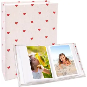 Linseed Heart Photo Album, Decor, Travel Scrapbook Album, 4x6 Inch Small Album, Cute Heart Cover, Romantic Heart Shape, Perfect Wedding Gift, Travel, Anniversary Gift