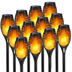 Flame Dancing Lamp, 12 Pack Solar Lights Outdoor, Waterproof Outdoor Lights for Yard Garden, Torches for Outside Patio