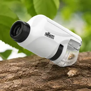 Portable pocket-sized handheld microscope for children,have LED fill light, 60-120X high magnification adjustable, professional STEM Activities science education toy, science experiment equipment for primary and secondary school students.