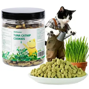 300g Cat Treats for Indoor Cats Hairball Control Natural Salmon Healthy Cat Grass Treats Kitten Snacks Training Biscuits Catnip for Cats Dental Care