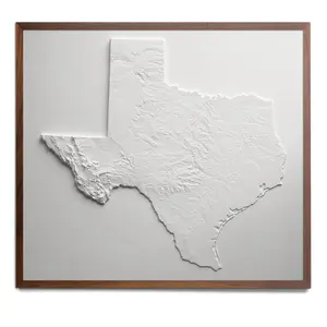 Texas 3D Raised Relief Map