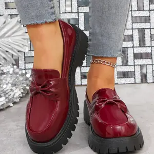 Women's Fashionable Solid Color Platform Loafers, Casual Comfortable Round Toe Loafers for Daily Wear, All-match Commuter Shoes for Women