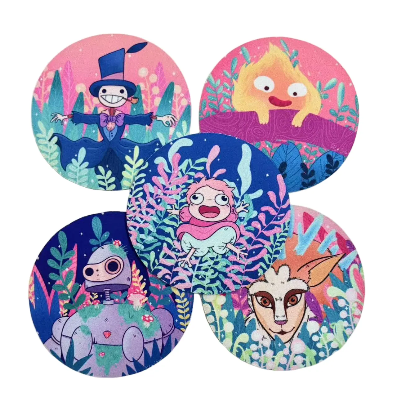 5" Cute Kawaii Coasters for Home Kitchen Decor Coffee Tableware