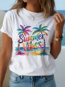Plus Size - Plus Size - Clothing for Women in Larger Sizes, Including a Casual Short-Sleeved Round-Neck T-Shirt Made from Medium-Stretch Fabric. It'S Machine Washable And Offers a Comfortable Fit Suitable for Any Season