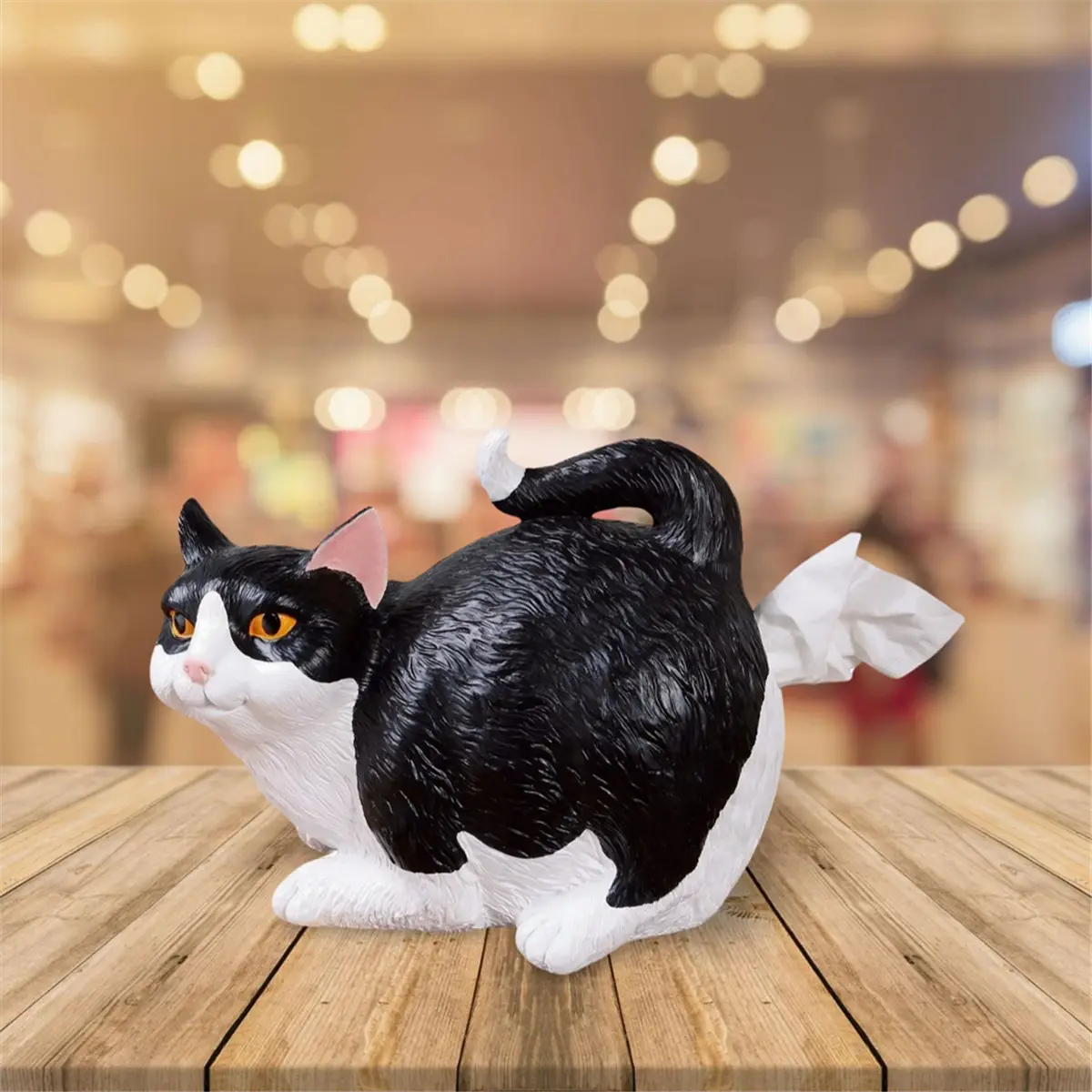 Cat Butt Tissue Holder - Orange Tabby Cat Square Tissue Box Cover